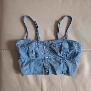 Woman's Charlotte Russe Denim Crop Top Size XS